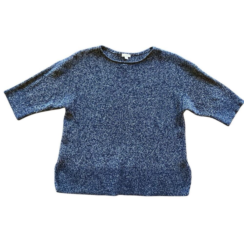 GAP Women's Oversized Marled Chunky Knit 100% Cotton Short Sleeve Sweater XS/S